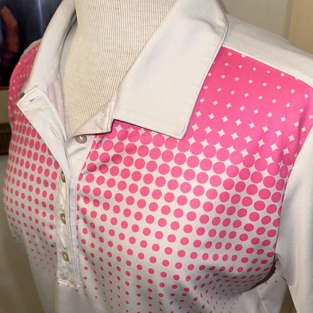 Nike Pink and White Fitted Polo Shirt    Size Large - Picture 7 of 12